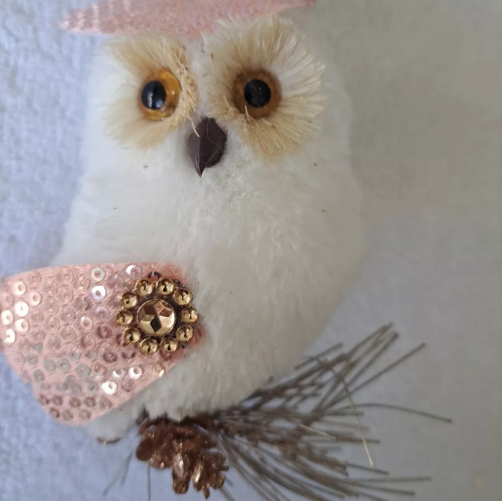 Christmas White Owl Animal Tree Hanging Pendant  Ornaments 3 Pcs Tree Decor